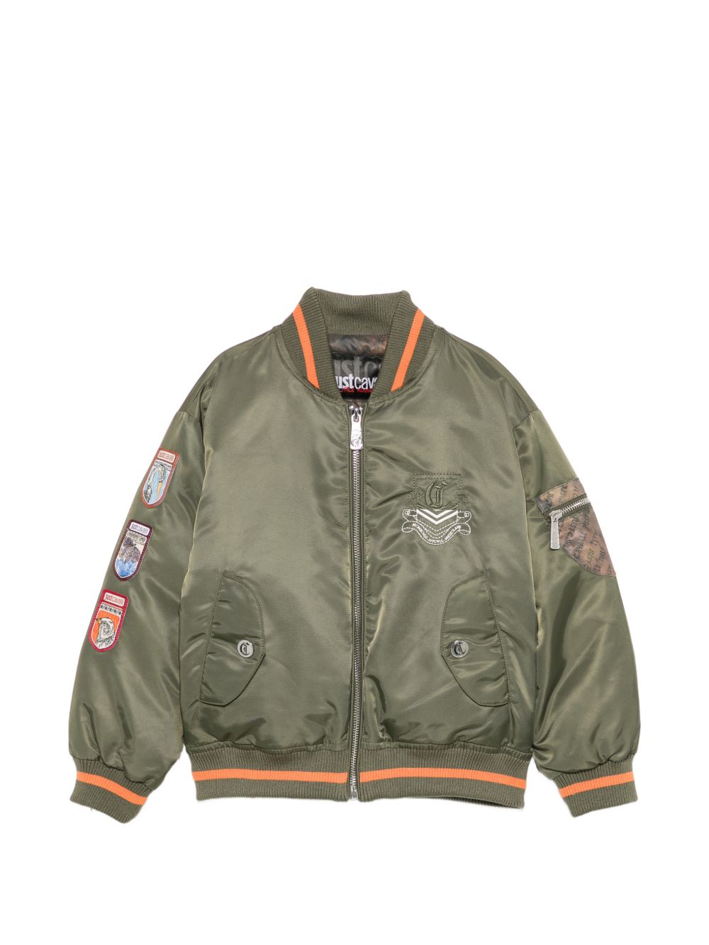 Bomber per bambino Just Cavalli Kids verde con applicazione sulla manica JBA26037GB CYPRESS JUST CAVALLI KIDS 