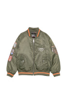 Bomber per bambino Just Cavalli Kids verde con applicazione sulla manica JBA26037GB CYPRESS JUST CAVALLI KIDS 