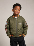 Bomber per bambino Just Cavalli Kids verde con applicazione sulla manica JBA26037GB CYPRESS JUST CAVALLI KIDS 