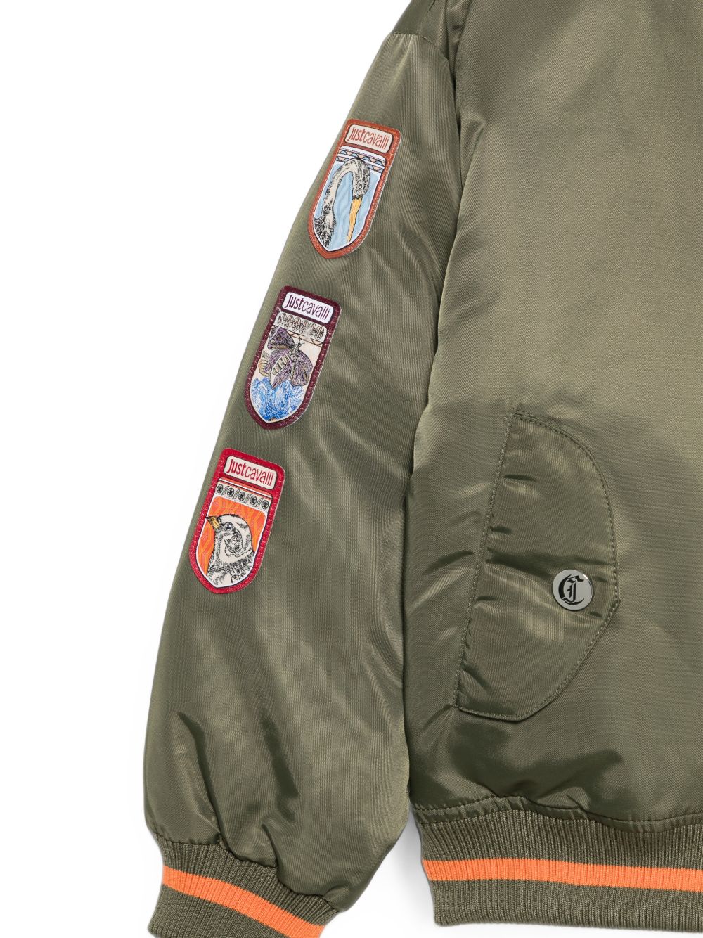 Bomber per bambino Just Cavalli Kids verde con applicazione sulla manica JBA26037GB CYPRESS JUST CAVALLI KIDS 