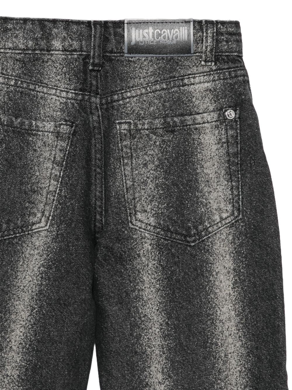 Jeans per bambina Roberto Cavalli Kids neri con effetto slavato JBA26085JE DENIM BLACK ROBERTO CAVALLI KIDS 