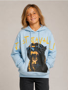 Felpa per bambino Just Cavalli Kids azzurra con stampa pantera sul davanti JBA26093FE BLUE BELL JUST CAVALLI KIDS 