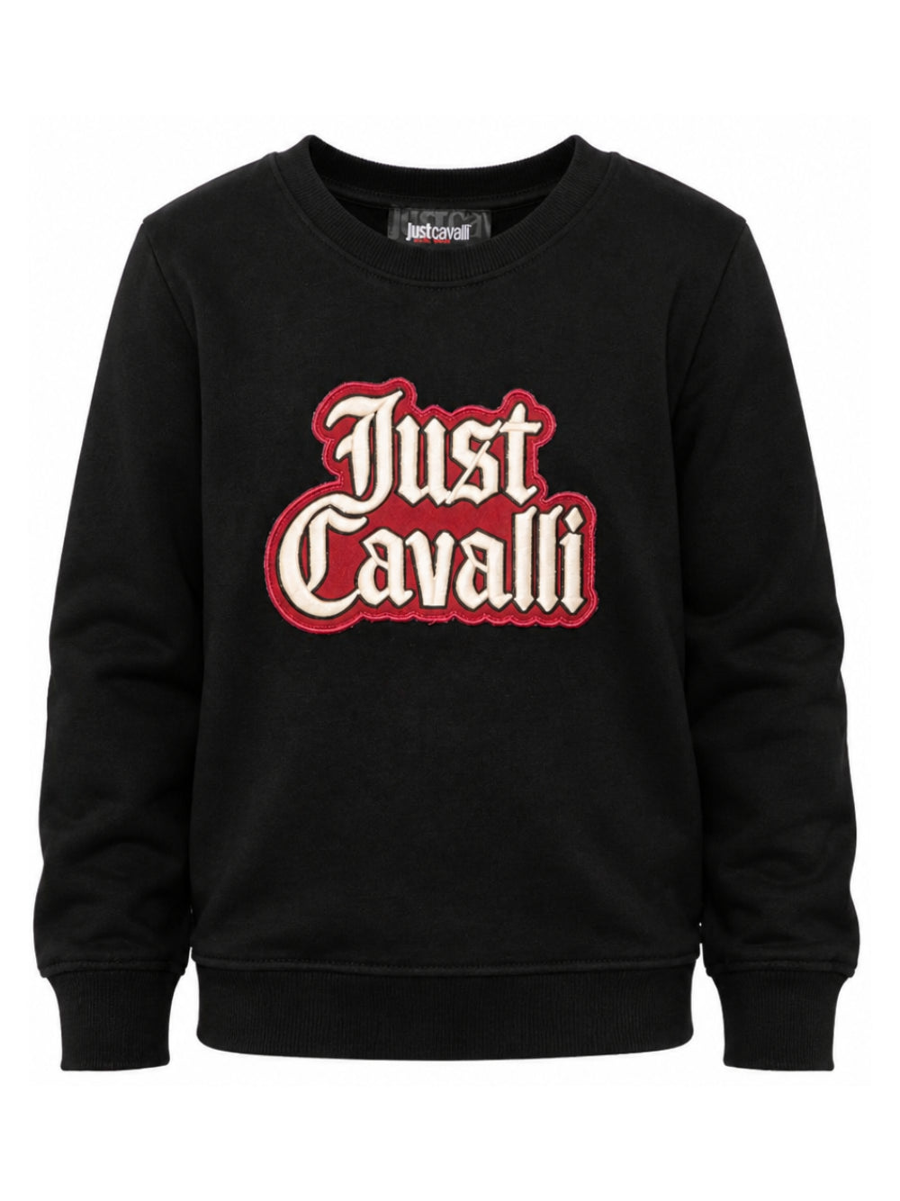 Felpa per bambino Just Cavalli Kids nero con applicazione logo JBA26160FE BLACK JUST CAVALLI KIDS 