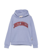 Felpa per bambina Just Cavalli Kids glicine con applicazione logo JGA26021FE BLUE ENGLISH JUST CAVALLI KIDS 