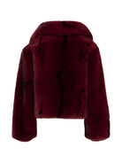 Giacca per bambina Roberto Cavalli Kids bordeaux con finitura in pelliccia sintetica JGA26026PL BORDEAUX JUST CAVALLI KIDS 