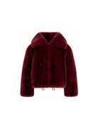 Giacca per bambina Roberto Cavalli Kids bordeaux con finitura in pelliccia sintetica JGA26026PL BORDEAUX JUST CAVALLI KIDS 