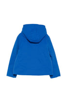 Giubbino P. Jacko Twill Marmotta per bambino K Way Kids blu con logo applicato K1128FW DC0 K-WAY KIDS 