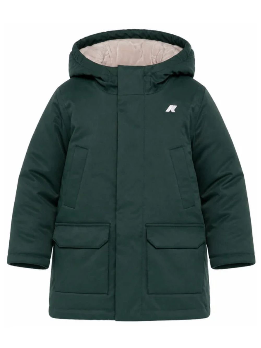 Giubbino P. Jacko Marmotta per bambino K Way Kids verde con due tasche applicate K1128HW DAA K-WAY KIDS 
