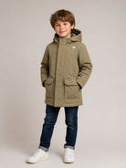 Giubbino P. Jarko Twill Marmotta per bambino K-Way Kids verde con logo in silicone bianco K1128HW DC2 K-WAY KIDS 