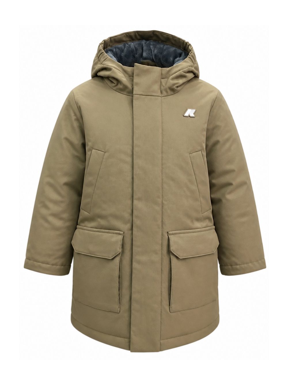 Giubbino P. Jarko Twill Marmotta per bambino K-Way Kids verde con logo in silicone bianco K1128HW DC2 K-WAY KIDS 