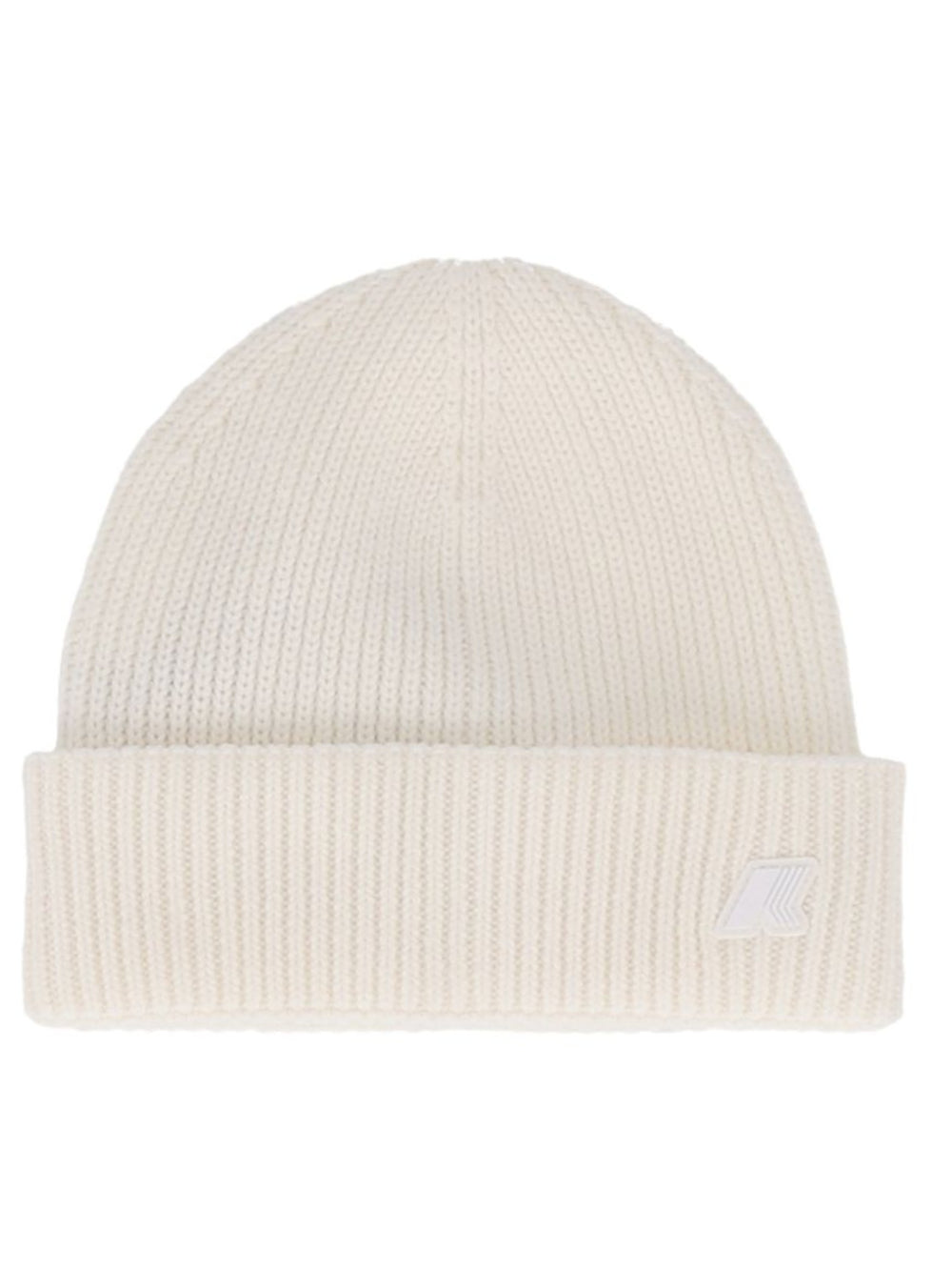 Berretto per neonati K Way Kids bianco a coste con applicazione logo K1151RW 490 K-WAY KIDS 