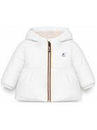 Giacca per neonati K Way Kids bianca con cappuccio e logo K2134VW 490 K-WAY KIDS 