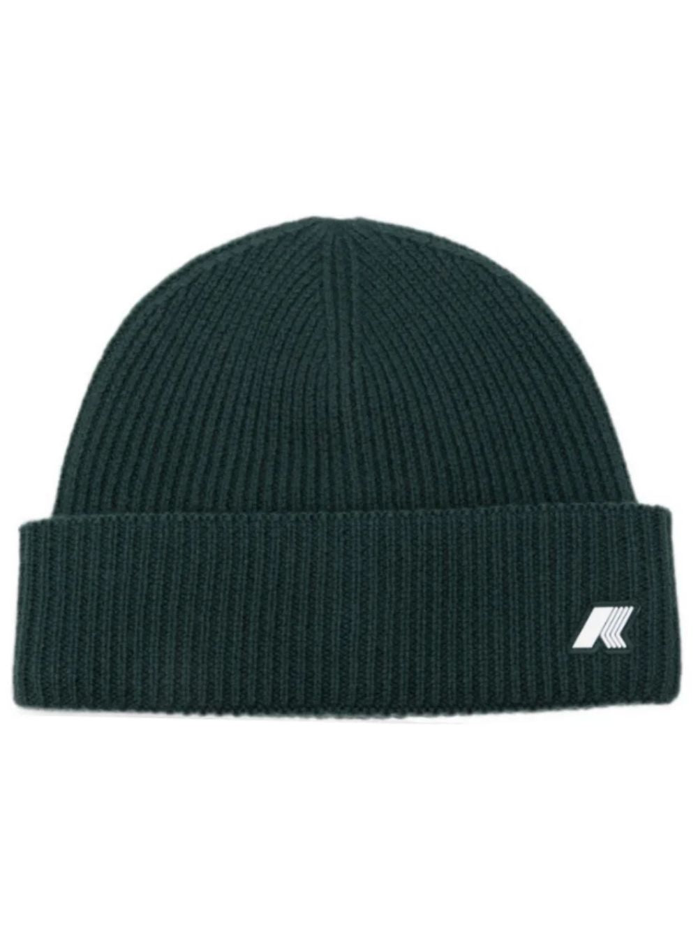 Berretto per bambino K-Way Kids verde scuro con patch con logo K31358W 228 K-WAY KIDS 