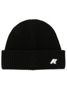 Berretto per bambino K Way Kids nero a coste con applicazione logo K31358W USY K-WAY KIDS 