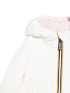 Giacca per neonati K Way Kids bianca con cappuccio e logo K3148WW D14 K-WAY KIDS 