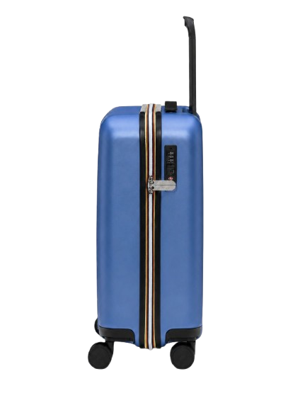 Trolley Eudoxie K-WAY blu con monogramma K-Way in rilievo tono su tono K4125ZW XVJ K-WAY KIDS 