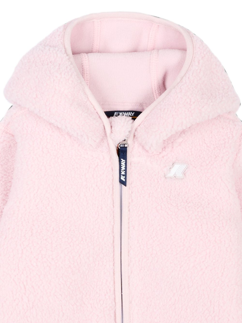 Giubbino per neonata K-Way Kids rosa con cappuccio con finta pelliccia K41478W W4U K-WAY KIDS 