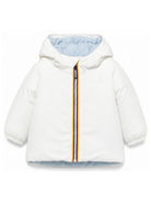 Giacca per neonati K Way Kids bianca con cappuccio e logo ricamato K71338W DA3 K-WAY KIDS 