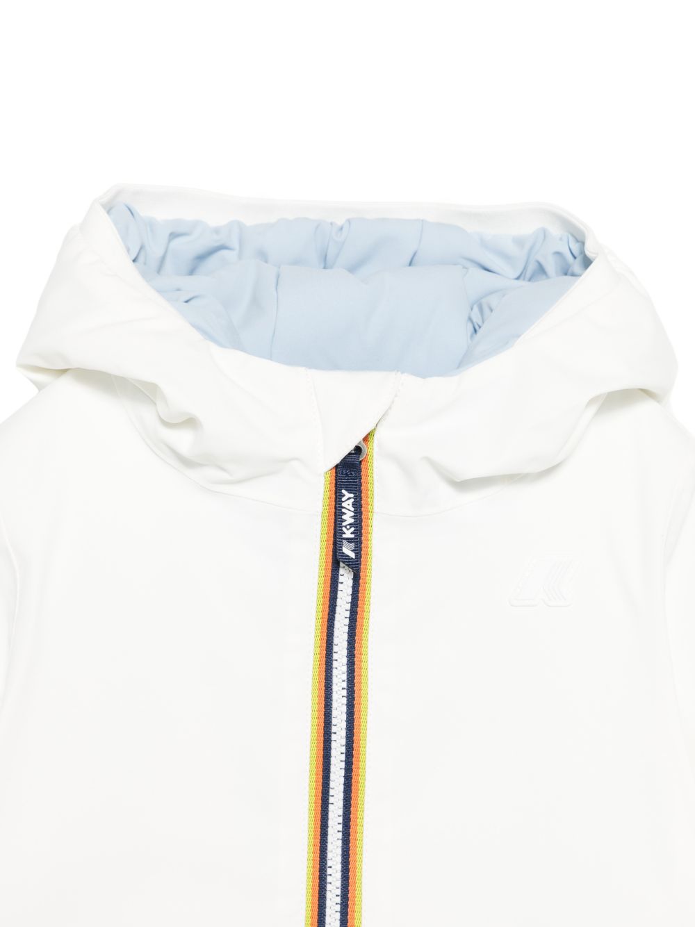 Giacca per neonati K Way Kids bianca con cappuccio e logo ricamato K71338W DA3 K-WAY KIDS 