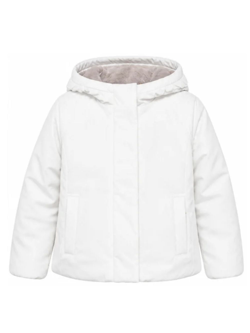 Giacca unisex bambino K-Way Kids bianco con toppa logo<BR/><BR/> K7136ZW DCV K-WAY KIDS 
