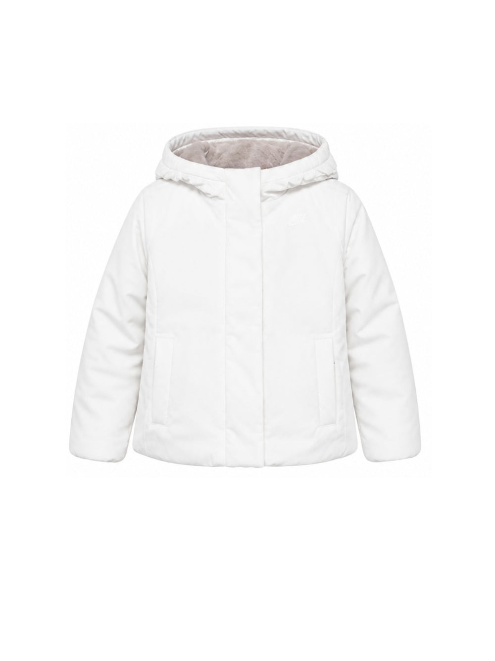 Giacca unisex bambino K-Way Kids bianco con toppa logo<BR/><BR/> K7136ZW DCV K-WAY KIDS 