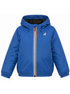 Giacca per bambino K Way Kids blu con logo e cappuccio K7141FW 063 K-WAY KIDS 