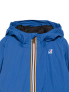 Giacca per bambino K Way Kids blu con logo e cappuccio K7141FW 063 K-WAY KIDS 