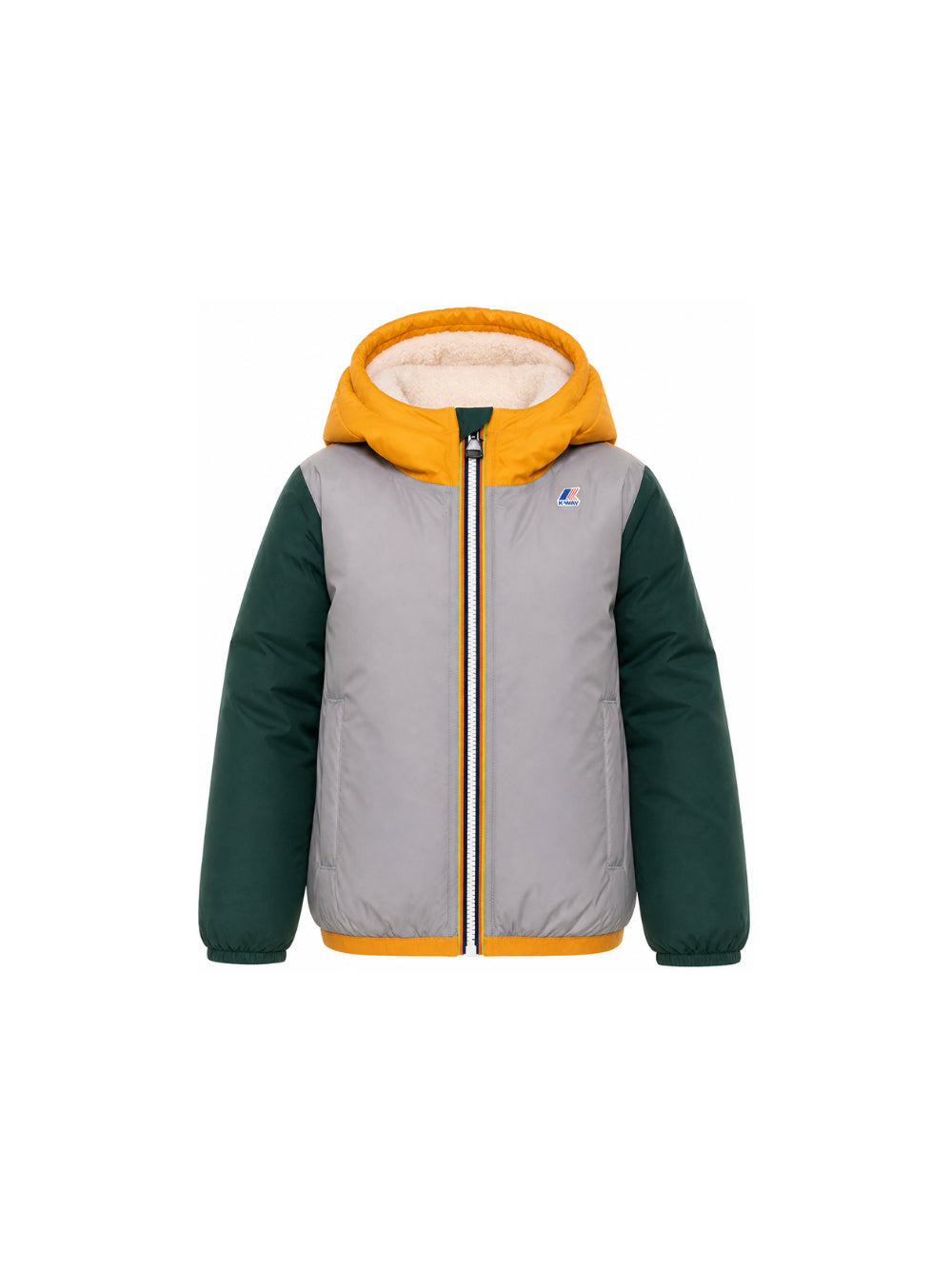 Giubbino per bambino K Way Kids multicolore con design a blocchi K7142TW T00 K-WAY KIDS 