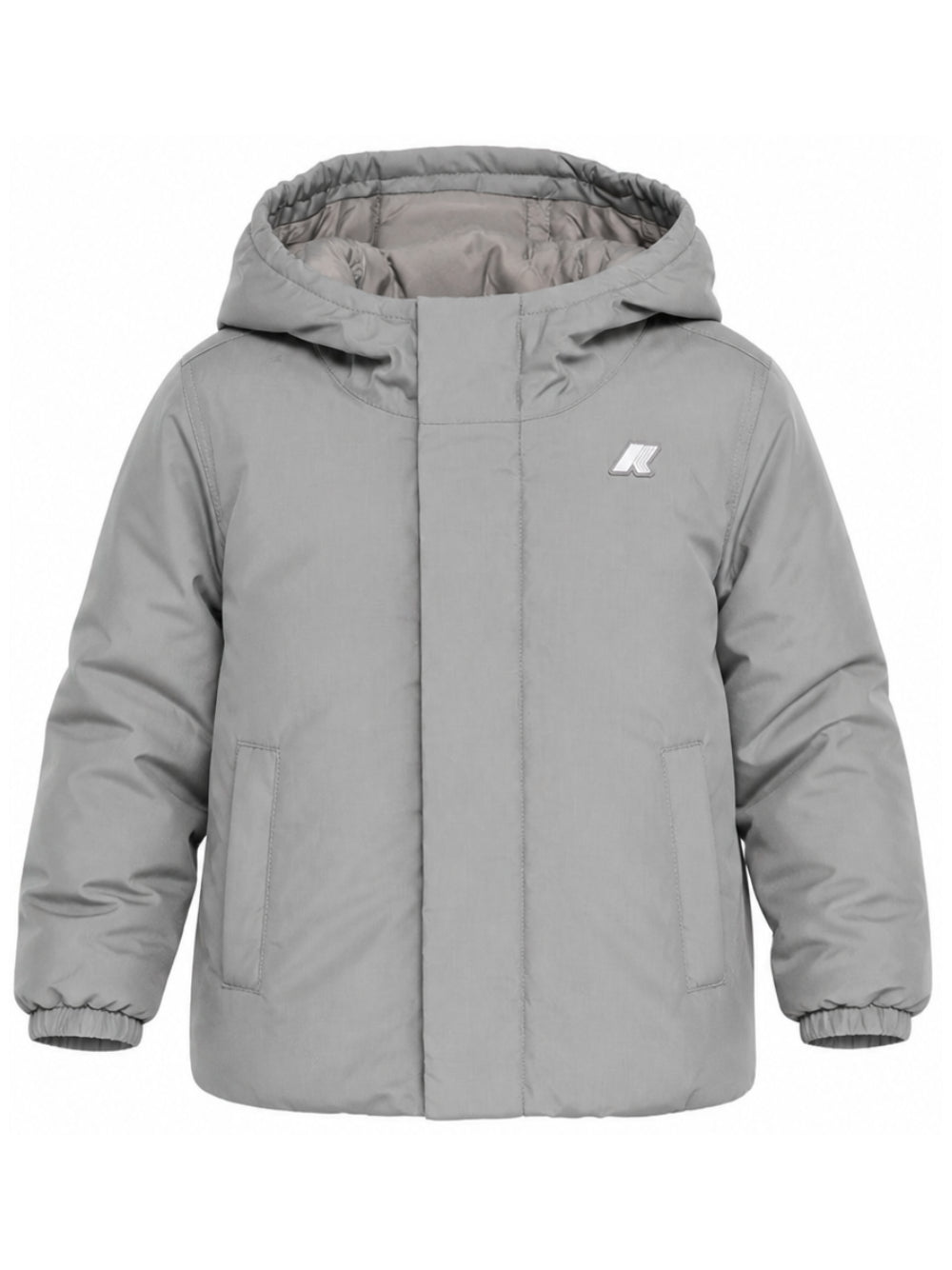 Impermeabile per bambino K Way Kids grigio con cappuccio e logo K8145DW 411 K-WAY KIDS 