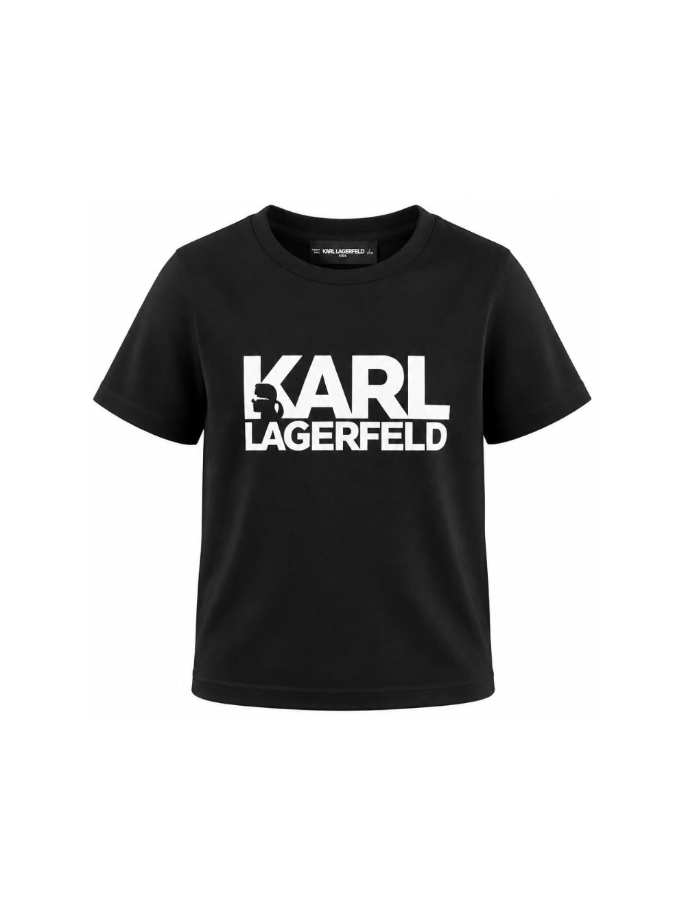 T-shirt Mini Me per bambini Karl Lagerfeld Kids nera con stampa logo sul davanti Z31098 09B KARL LAGERFELD KIDS 