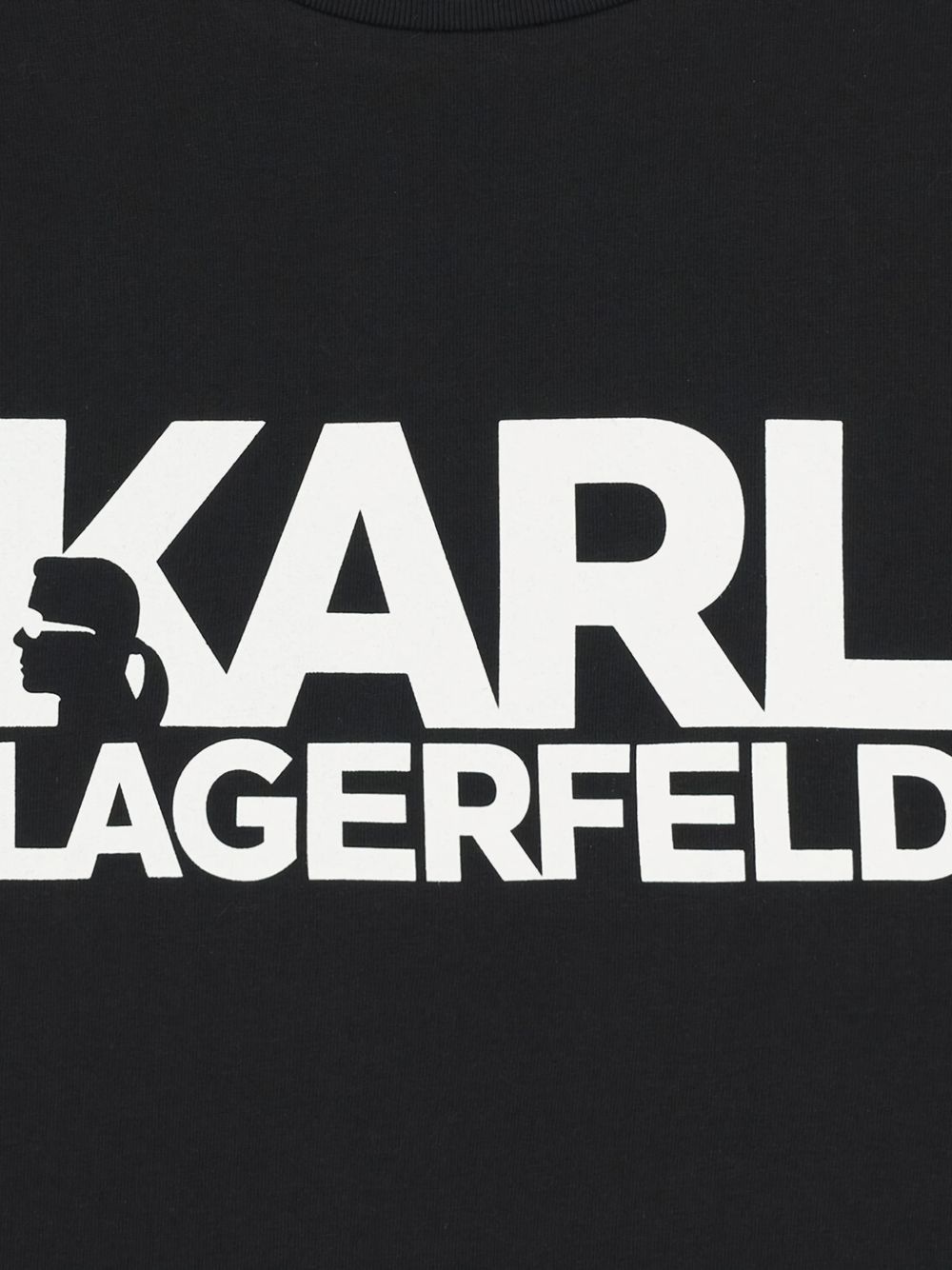 T-shirt Mini Me per bambini Karl Lagerfeld Kids nera con stampa logo sul davanti Z31098 09B KARL LAGERFELD KIDS 