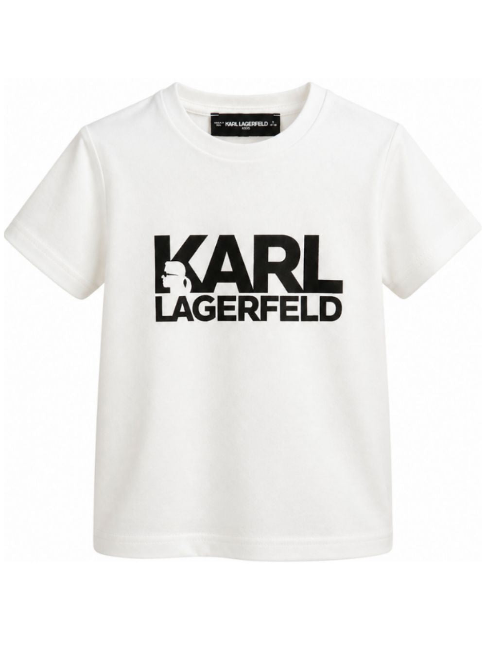 T-shirt Mini Me per bambini Karl Lagerfeld Kids bianca con stampa logo sul davanti Z31098 10P KARL LAGERFELD KIDS 