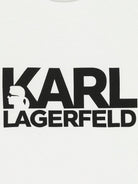 T-shirt Mini Me per bambini Karl Lagerfeld Kids bianca con stampa logo sul davanti Z31098 10P KARL LAGERFELD KIDS 