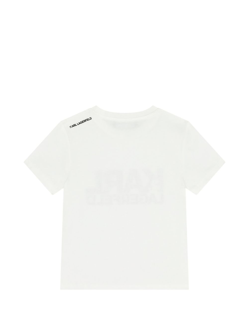 T-shirt Mini Me per bambini Karl Lagerfeld Kids bianca con stampa logo sul davanti Z31098 10P KARL LAGERFELD KIDS 