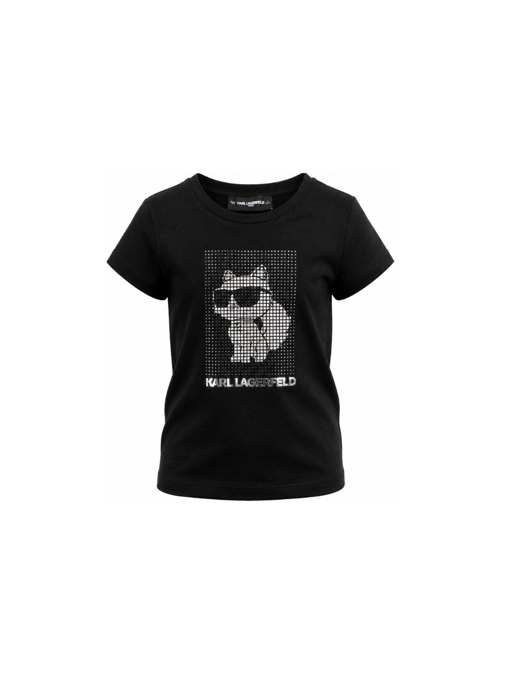 T-shirt per bambina Karl Lagerfeld Kids nero con dettaglio logo Z31158 09B KARL LAGERFELD KIDS 