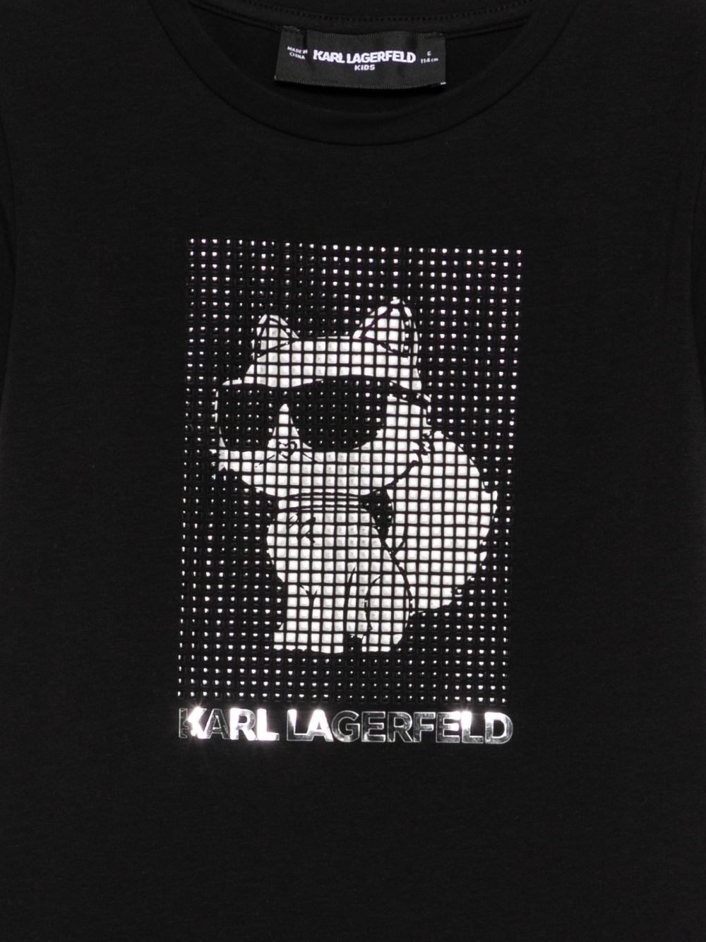 T-shirt per bambina Karl Lagerfeld Kids nero con dettaglio logo Z31158 09B KARL LAGERFELD KIDS 