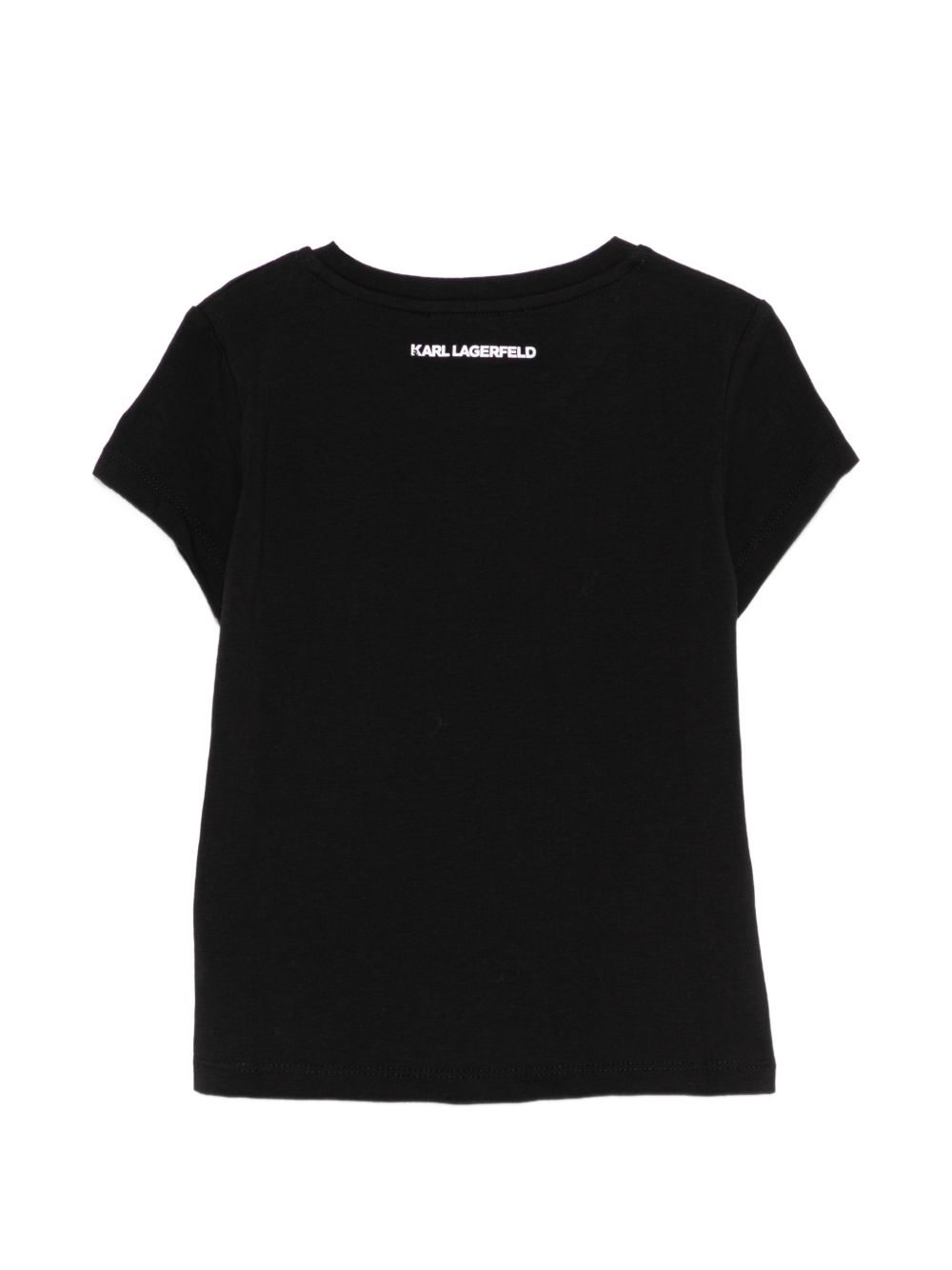 T-shirt per bambina Karl Lagerfeld Kids nero con dettaglio logo Z31158 09B KARL LAGERFELD KIDS 