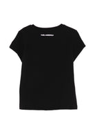 T-shirt per bambina Karl Lagerfeld Kids nero con dettaglio logo Z31158 09B KARL LAGERFELD KIDS 
