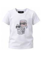 T-shirt per bambina Karl Lagerfeld Kids bianco con dettaglio logo Z31158 10P KARL LAGERFELD KIDS 