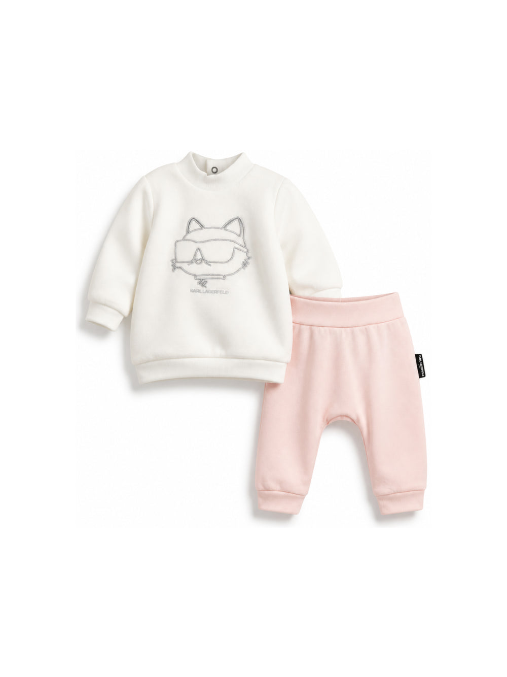 Set felpa e pantaloni per neonata Karl Lagerfeld Kids multicolore con ricamo Choupette sul davanti Z31279 N74 KARL LAGERFELD KIDS 