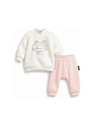 Set felpa e pantaloni per neonata Karl Lagerfeld Kids multicolore con ricamo Choupette sul davanti Z31279 N74 KARL LAGERFELD KIDS 