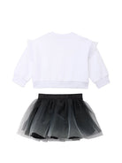 Set felpa e gonna per neonata Karl Lagerfeld Kids bianco e nero con strato in tulle Z31294 10P KARL LAGERFELD KIDS 