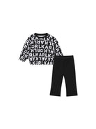 Set tuta sportiva per neonata Karl Lagerfeld Kids nero con stampa logo all-over Z31296 09B KARL LAGERFELD KIDS 