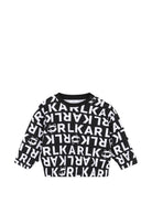 Set tuta sportiva per neonata Karl Lagerfeld Kids nero con stampa logo all-over Z31296 09B KARL LAGERFELD KIDS 