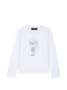 T-shirt per bambini Karl Lagerfeld Kids bianca con stampa grafica Z31307 10P KARL LAGERFELD KIDS 