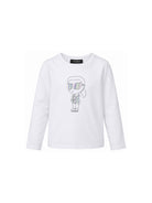 T-shirt per bambini Karl Lagerfeld Kids bianca con stampa grafica Z31307 10P KARL LAGERFELD KIDS 