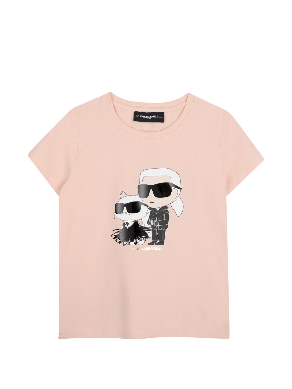 T-shirt per bambina Karl Lagerfeld Kids rosa con stampa grafica Z31308 471 KARL LAGERFELD KIDS 