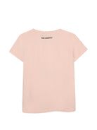 T-shirt per bambina Karl Lagerfeld Kids rosa con stampa grafica Z31308 471 KARL LAGERFELD KIDS 