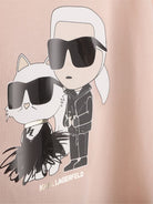 T-shirt per bambina Karl Lagerfeld Kids rosa con stampa grafica Z31308 471 KARL LAGERFELD KIDS 