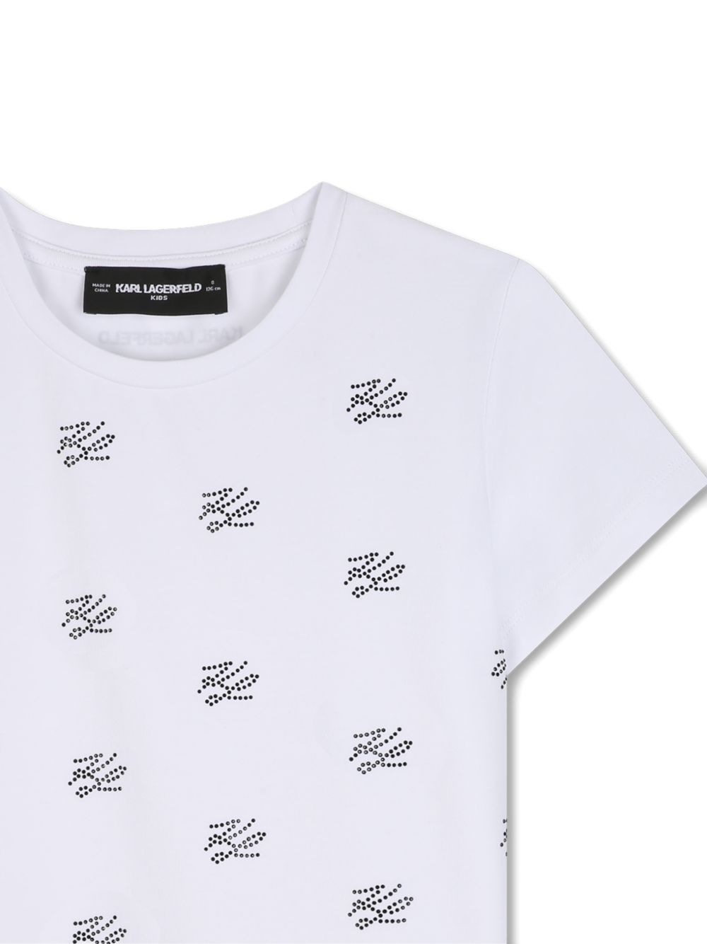 T-shirt per bambina Karl Lagerfeld Kids bianca con dettaglio logo Z31312 10P KARL LAGERFELD KIDS 